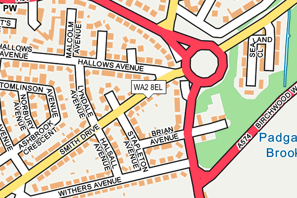 WA2 8EL map - OS OpenMap – Local (Ordnance Survey)