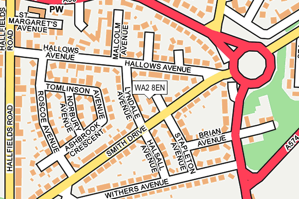 WA2 8EN map - OS OpenMap – Local (Ordnance Survey)