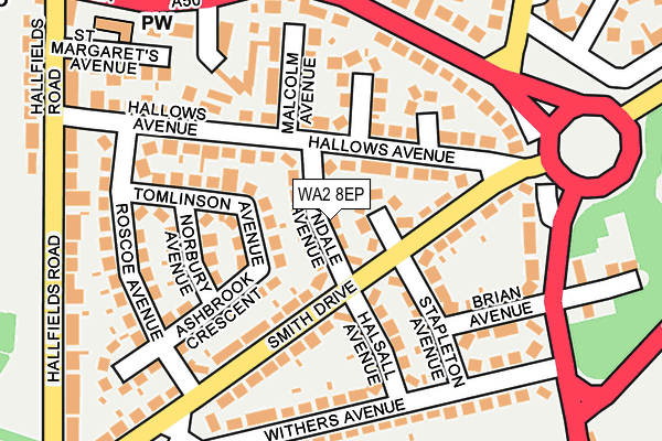 WA2 8EP map - OS OpenMap – Local (Ordnance Survey)