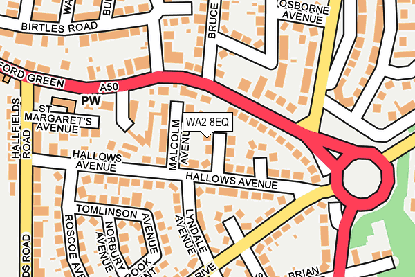 WA2 8EQ map - OS OpenMap – Local (Ordnance Survey)