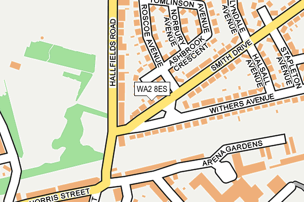 WA2 8ES map - OS OpenMap – Local (Ordnance Survey)