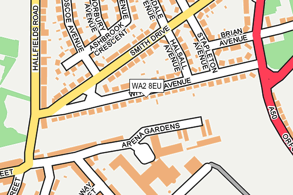 WA2 8EU map - OS OpenMap – Local (Ordnance Survey)