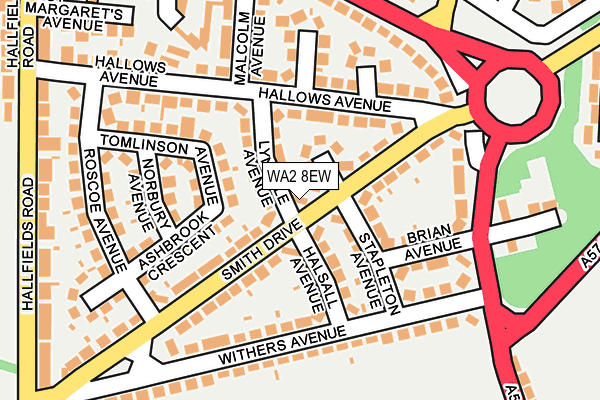 WA2 8EW map - OS OpenMap – Local (Ordnance Survey)
