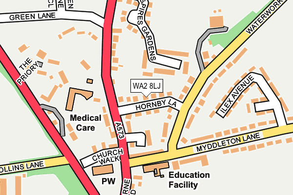 WA2 8LJ map - OS OpenMap – Local (Ordnance Survey)