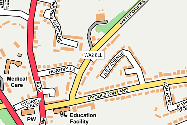 WA2 8LL map - OS OpenMap – Local (Ordnance Survey)