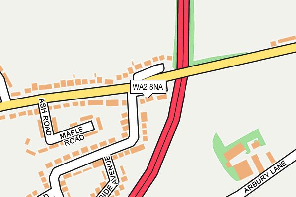 WA2 8NA map - OS OpenMap – Local (Ordnance Survey)