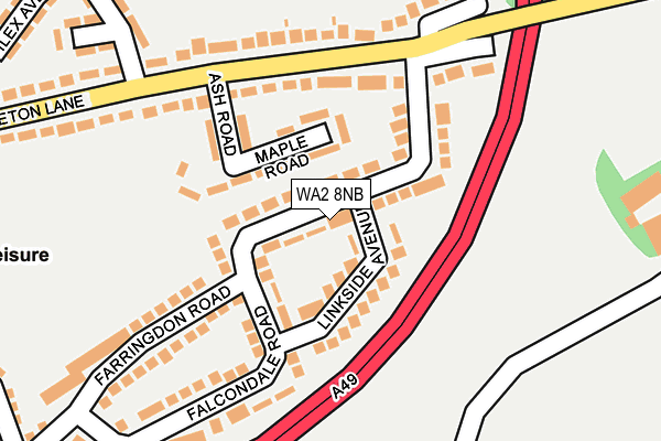 WA2 8NB map - OS OpenMap – Local (Ordnance Survey)