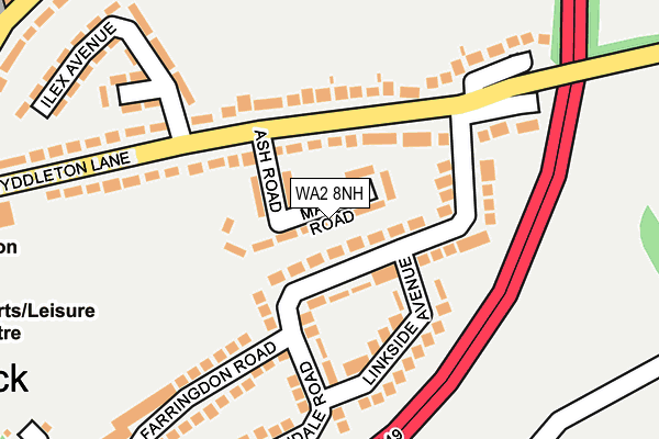 WA2 8NH map - OS OpenMap – Local (Ordnance Survey)