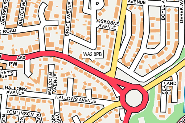 WA2 8PB map - OS OpenMap – Local (Ordnance Survey)