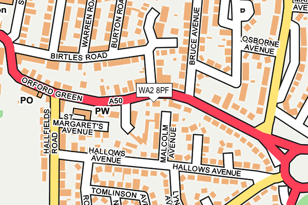 WA2 8PF map - OS OpenMap – Local (Ordnance Survey)