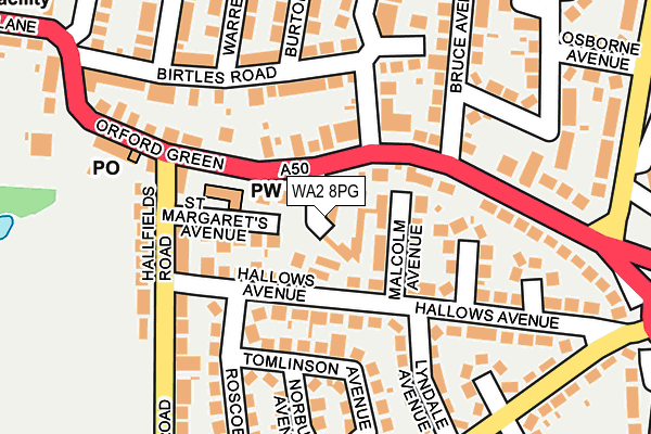 WA2 8PG map - OS OpenMap – Local (Ordnance Survey)