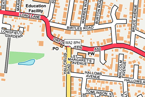 WA2 8PH map - OS OpenMap – Local (Ordnance Survey)