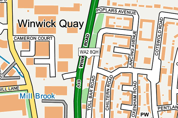 WA2 8QH map - OS OpenMap – Local (Ordnance Survey)