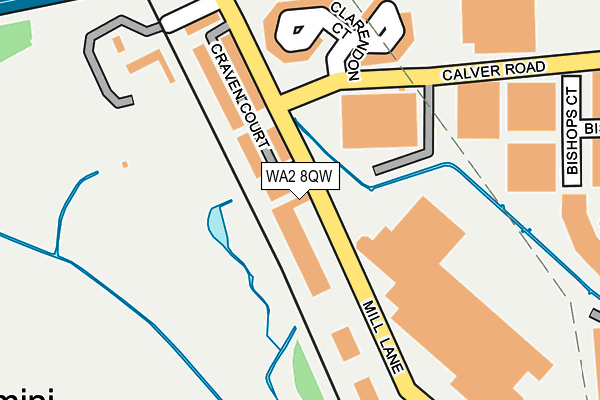 WA2 8QW map - OS OpenMap – Local (Ordnance Survey)