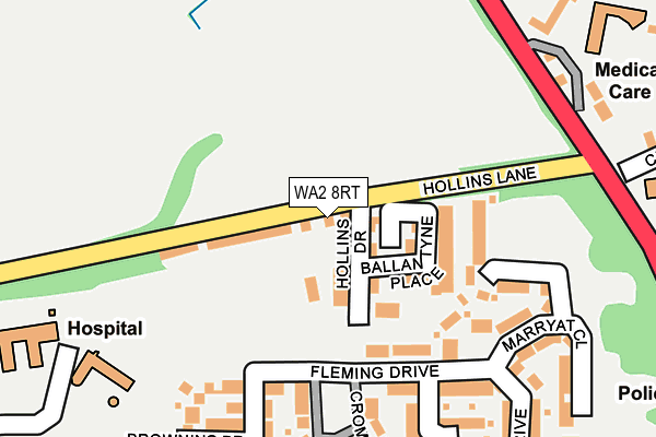 WA2 8RT map - OS OpenMap – Local (Ordnance Survey)