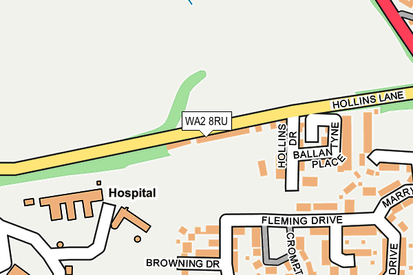 WA2 8RU map - OS OpenMap – Local (Ordnance Survey)
