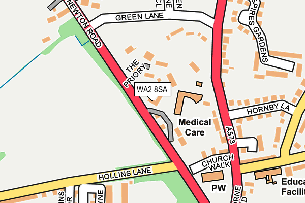 WA2 8SA map - OS OpenMap – Local (Ordnance Survey)