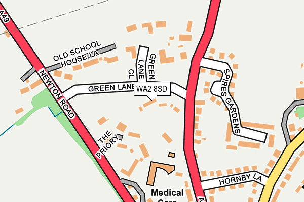 WA2 8SD map - OS OpenMap – Local (Ordnance Survey)