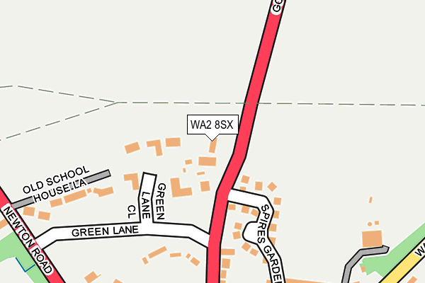 WA2 8SX map - OS OpenMap – Local (Ordnance Survey)