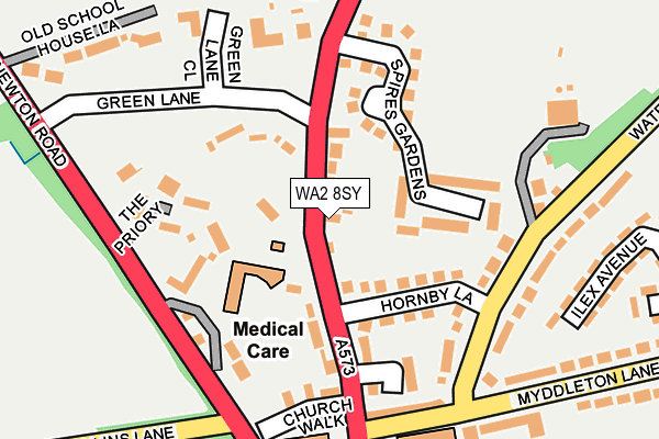 WA2 8SY map - OS OpenMap – Local (Ordnance Survey)