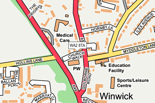WA2 8TA map - OS OpenMap – Local (Ordnance Survey)