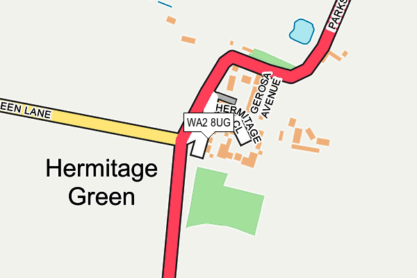 WA2 8UG map - OS OpenMap – Local (Ordnance Survey)