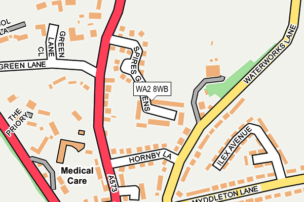 WA2 8WB map - OS OpenMap – Local (Ordnance Survey)