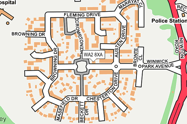 WA2 8XA map - OS OpenMap – Local (Ordnance Survey)
