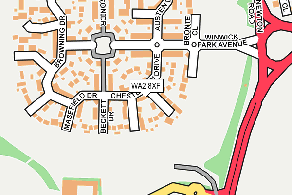 WA2 8XF map - OS OpenMap – Local (Ordnance Survey)