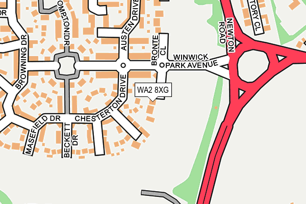 WA2 8XG map - OS OpenMap – Local (Ordnance Survey)