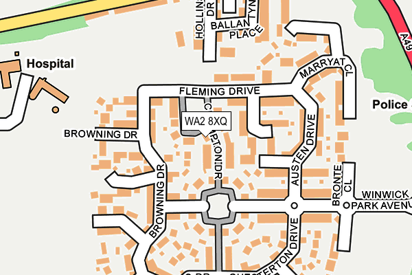 WA2 8XQ map - OS OpenMap – Local (Ordnance Survey)