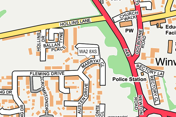 WA2 8XS map - OS OpenMap – Local (Ordnance Survey)