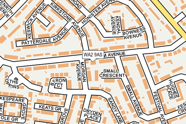 WA2 9AS map - OS OpenMap – Local (Ordnance Survey)