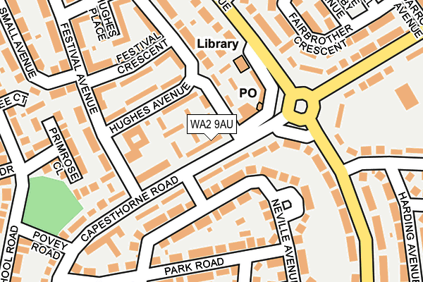 WA2 9AU map - OS OpenMap – Local (Ordnance Survey)