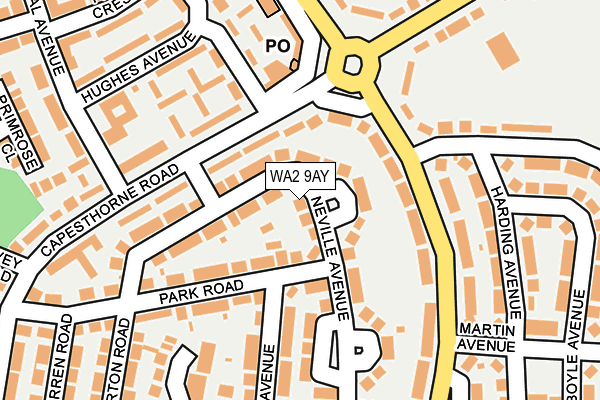 WA2 9AY map - OS OpenMap – Local (Ordnance Survey)