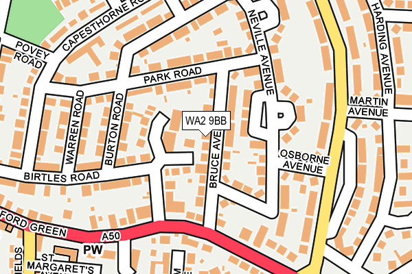 WA2 9BB map - OS OpenMap – Local (Ordnance Survey)