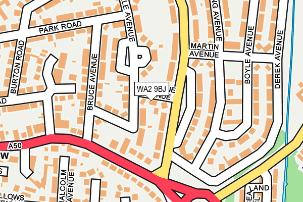 WA2 9BJ map - OS OpenMap – Local (Ordnance Survey)