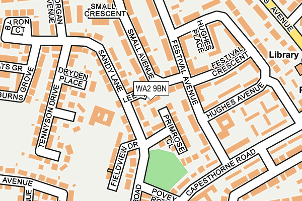 WA2 9BN map - OS OpenMap – Local (Ordnance Survey)