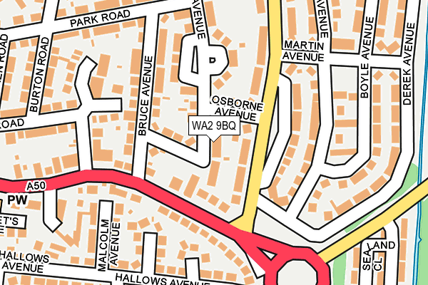 WA2 9BQ map - OS OpenMap – Local (Ordnance Survey)