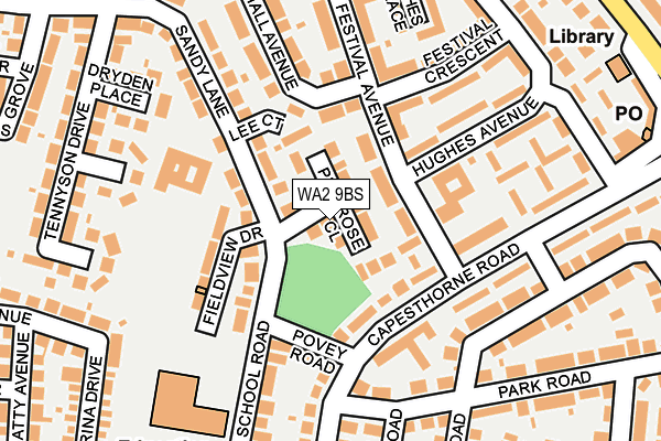 WA2 9BS map - OS OpenMap – Local (Ordnance Survey)