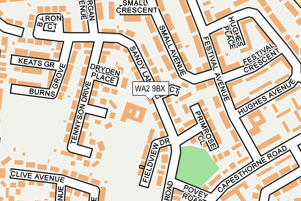 WA2 9BX map - OS OpenMap – Local (Ordnance Survey)