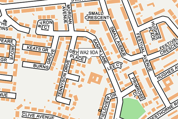 WA2 9DA map - OS OpenMap – Local (Ordnance Survey)
