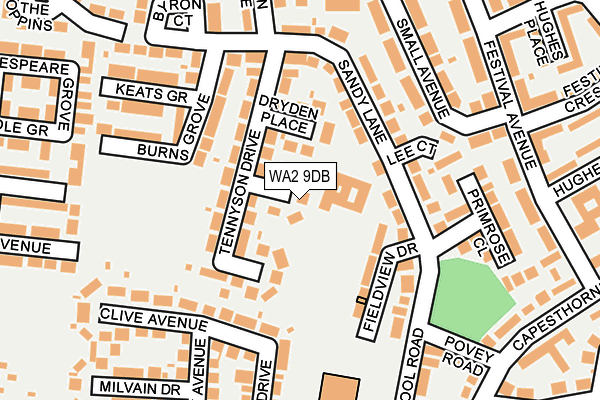 WA2 9DB map - OS OpenMap – Local (Ordnance Survey)