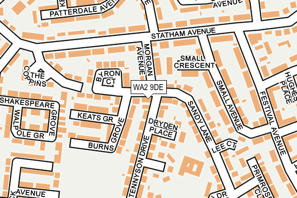 WA2 9DE map - OS OpenMap – Local (Ordnance Survey)