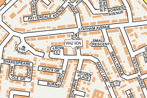 WA2 9DN map - OS OpenMap – Local (Ordnance Survey)