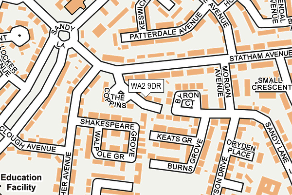 WA2 9DR map - OS OpenMap – Local (Ordnance Survey)