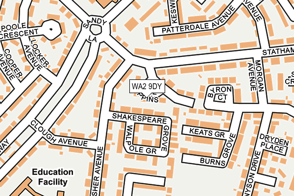 WA2 9DY map - OS OpenMap – Local (Ordnance Survey)