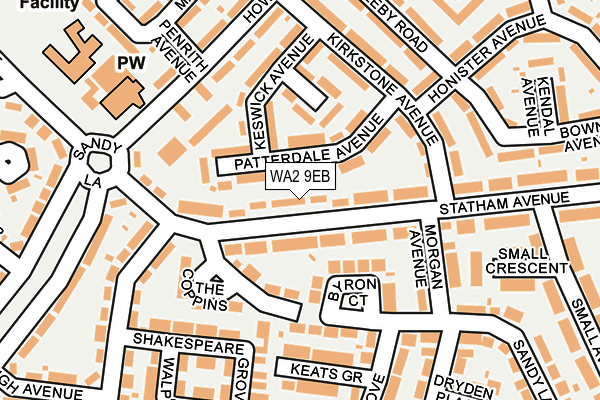 WA2 9EB map - OS OpenMap – Local (Ordnance Survey)