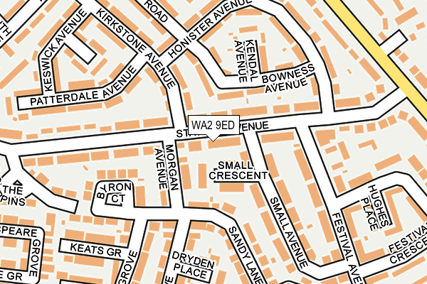 WA2 9ED map - OS OpenMap – Local (Ordnance Survey)