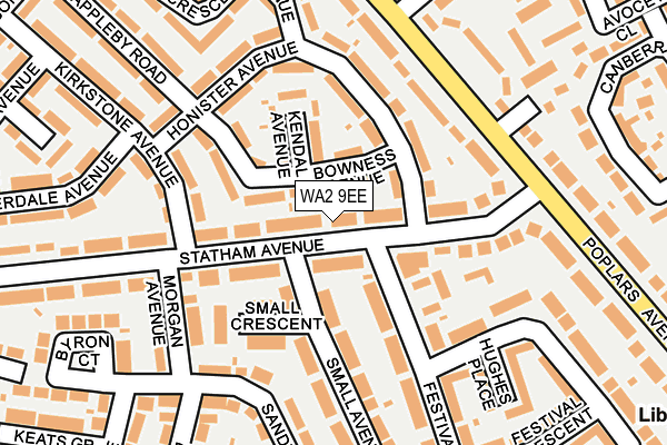 WA2 9EE map - OS OpenMap – Local (Ordnance Survey)